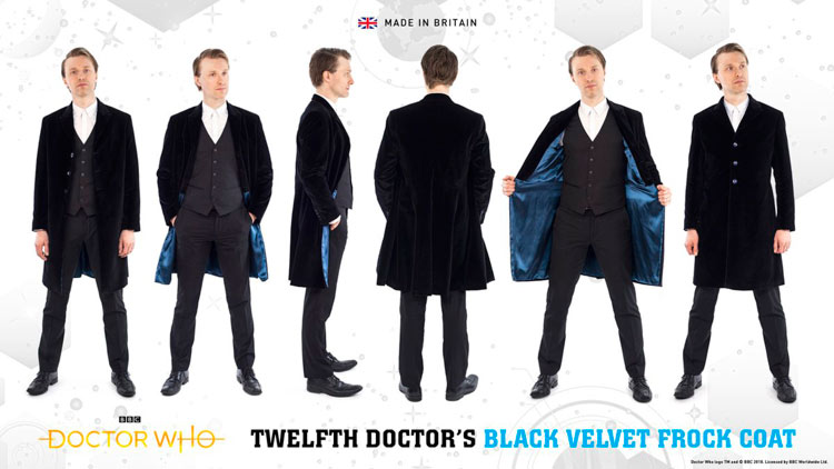 New 12th Doctor Who Peter Capaldi Black Velvet Coat