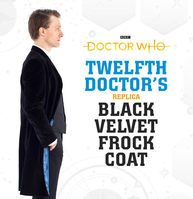 12th doctor black shop velvet frock coat