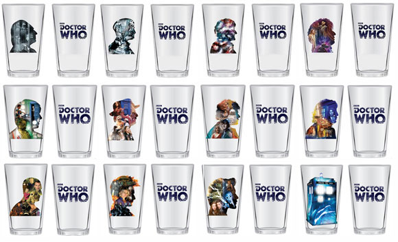Glass Set of 2 Doctor Who Anniversary Third Doctor 16 oz 