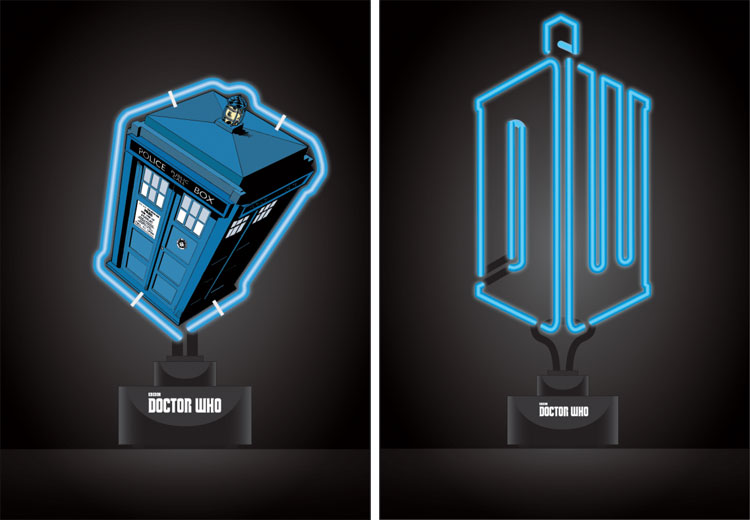 Doctor Who Logo Pvc Tardis Neon Table Lights Merchandise Guide The Doctor Who Site